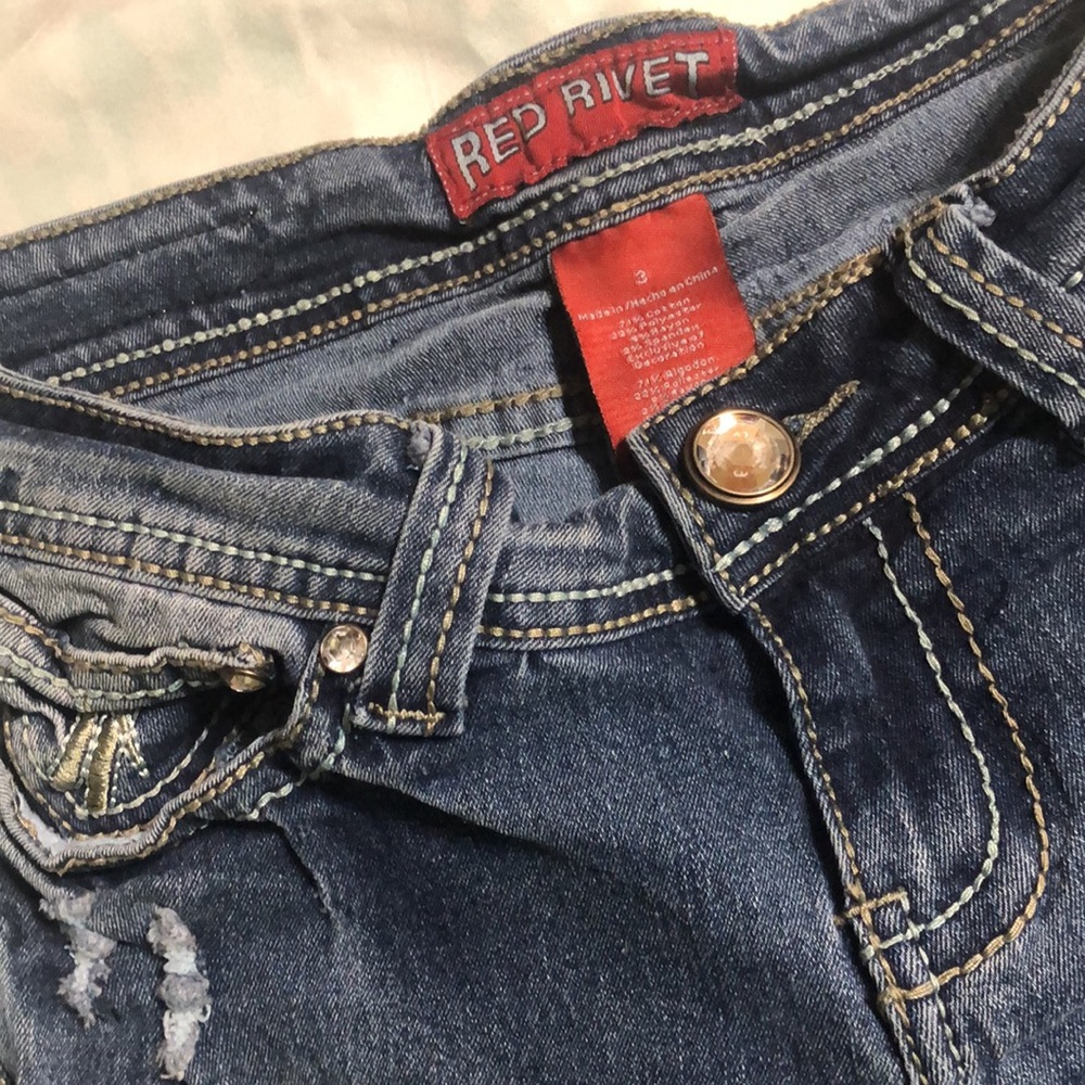Red Rivet shorts - Picture 2 of 6
